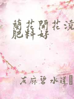 兰花开花浇什么肥料好