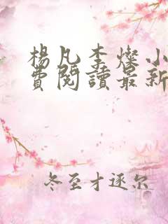 杨凡李灿小说免费阅读最新章节全文