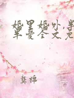 婚里婚外,半欢半爱全文免费阅读 婚里婚外,半欢半爱全文免费阅读