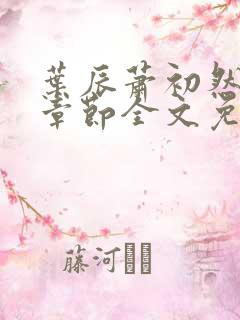 叶辰萧初然最新章节全文免费阅读无弹窗