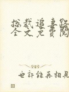 总裁追妻路漫漫全文免费阅读