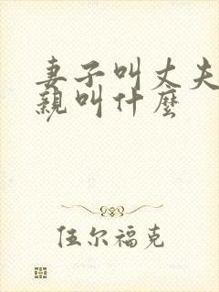 妻子叫丈夫的父亲叫什么