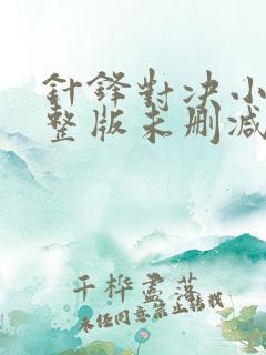 针锋对决小说完整版未删减免费观看