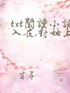 txt阅读小说入夜,对她上瘾