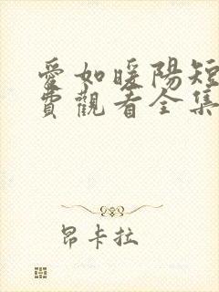 爱如暖阳短剧免费观看全集播放