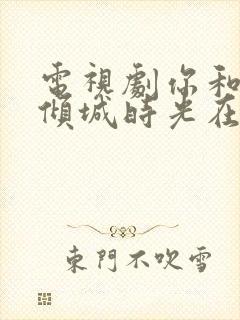 电视剧你和我的倾城时光在线观看免费