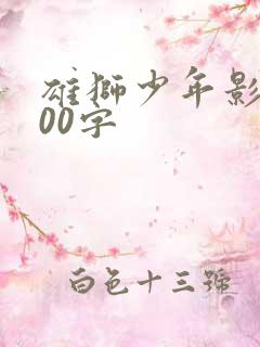 雄狮少年影评300字