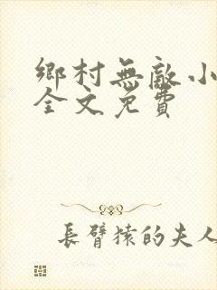 乡村无敌小医仙全文免费