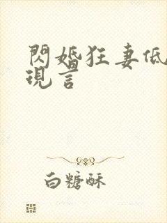 闪婚狂妻低调点现言