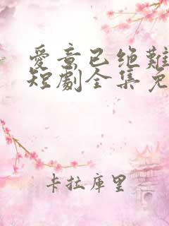 爱意已绝难再续短剧全集免费播放