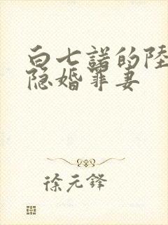 白七诺的陆少的隐婚罪妻