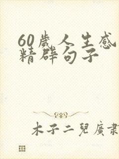 60岁人生感悟精辟句子