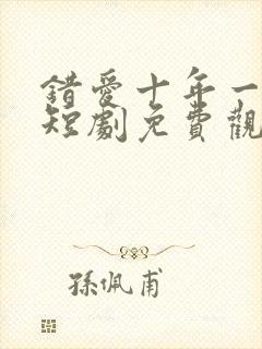 错爱十年一场空短剧免费观看全集
