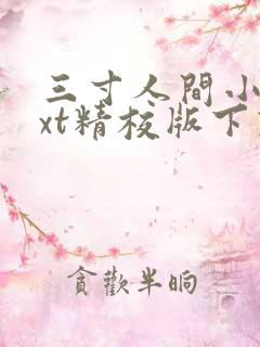 三寸人间小说txt精校版下载