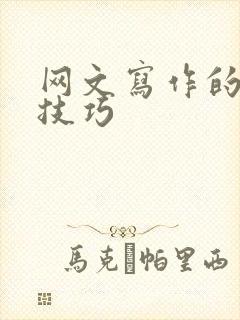 网文写作的基本技巧