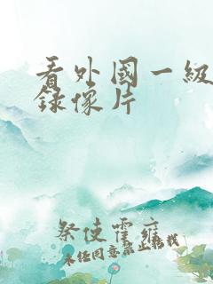 看外国一级黄色录像片