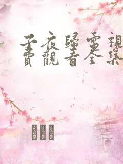 子夜归电视剧免费观看全集8集