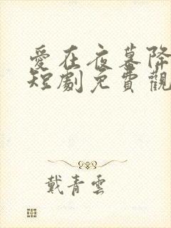 爱在夜幕降至时短剧免费观看