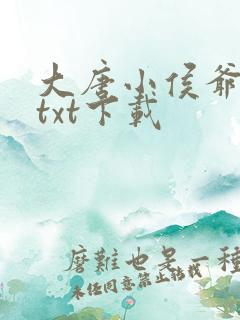 大唐小侯爷全集txt下载