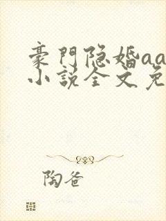 豪门隐婚aa制小说全文免费阅读