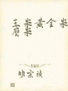 玉米黄金米是什么米