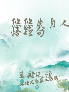 悠悠岁月人生感悟短句