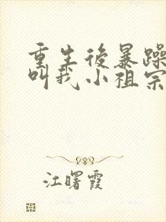 重生后暴躁大佬叫我小祖宗免费阅读下载