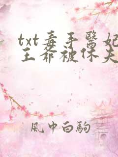 txt毒手医妃王爷被休夫了