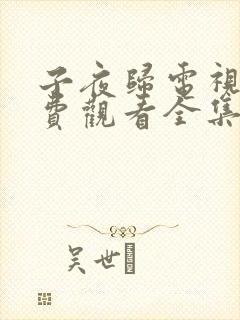 子夜归电视剧免费观看全集高清10