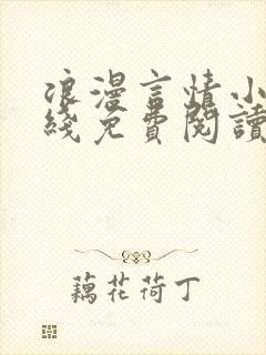 浪漫言情小说在线免费阅读