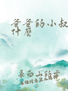 爸爸的小叔叔叫什么