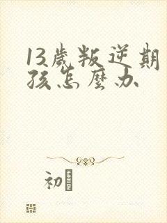 13岁叛逆期男孩怎么办