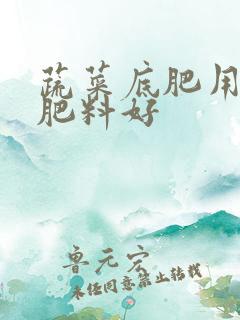 蔬菜底肥用什么肥料好