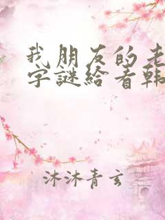 我朋友的老姐中字谜给看韩国