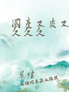 国产又爽又高潮久久久