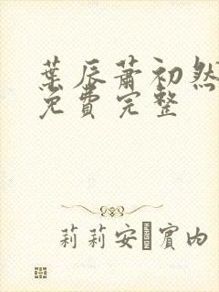 叶辰萧初然全集免费完整