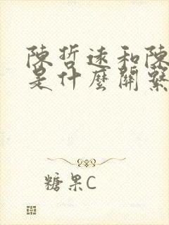 陈哲远和陈飞宇是什么关系