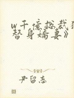 w千亿总裁独宠替身娇妻》小说