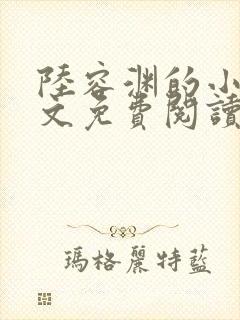 陆容渊的小说全文免费阅读