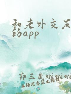 和老外交友聊天的app