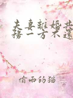 夫妻离婚共同债务一方不还怎么办