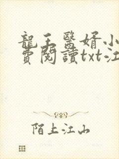龙王医婿小说免费阅读txt江辰,唐楚楚