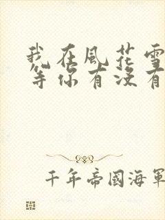 我在风花雪月里等你有没有续集