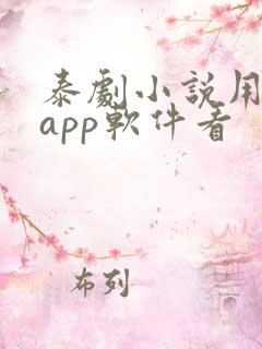泰剧小说用什么app软件看