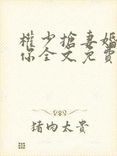 权少抢妻婚不由你全文免费阅读