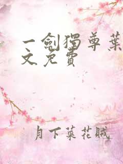 一剑独尊叶玄全文免费