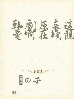 韩剧原来这就是爱啊在线观看