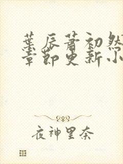 叶辰萧初然最新章节更新小说
