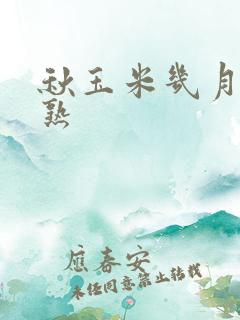 秋玉米几月份成熟