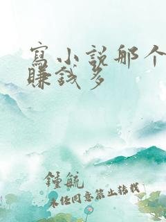 写小说那个软件赚钱多